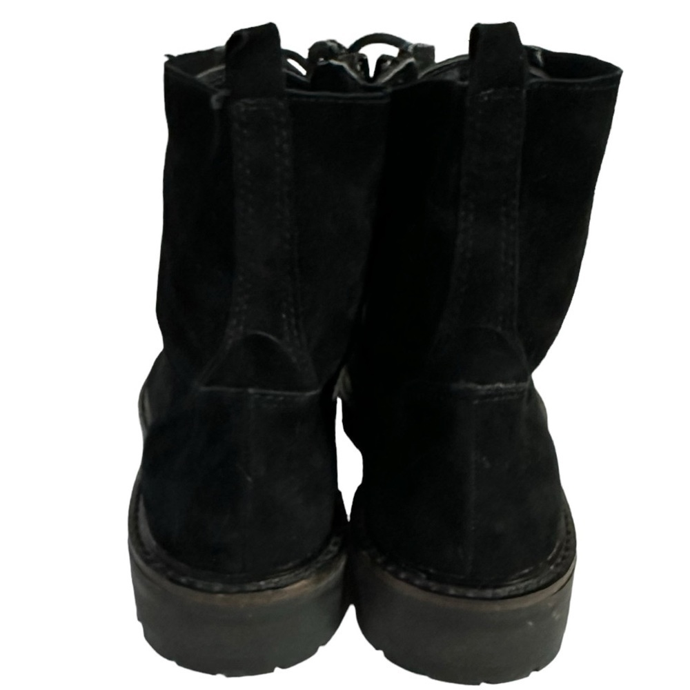Lucky Brand Idara Suede Leather Boot Moto Style Lace-up - Picture 5 of 9